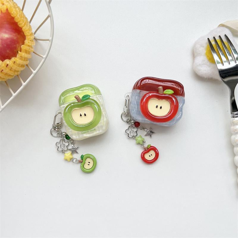 3D Apple Design Earphone Case with Chain, Cute Earphone Cover, Earphone Protector Cover for Airpods 1 2 3 4 Pro Pro2, Headset, Headphone Accessories