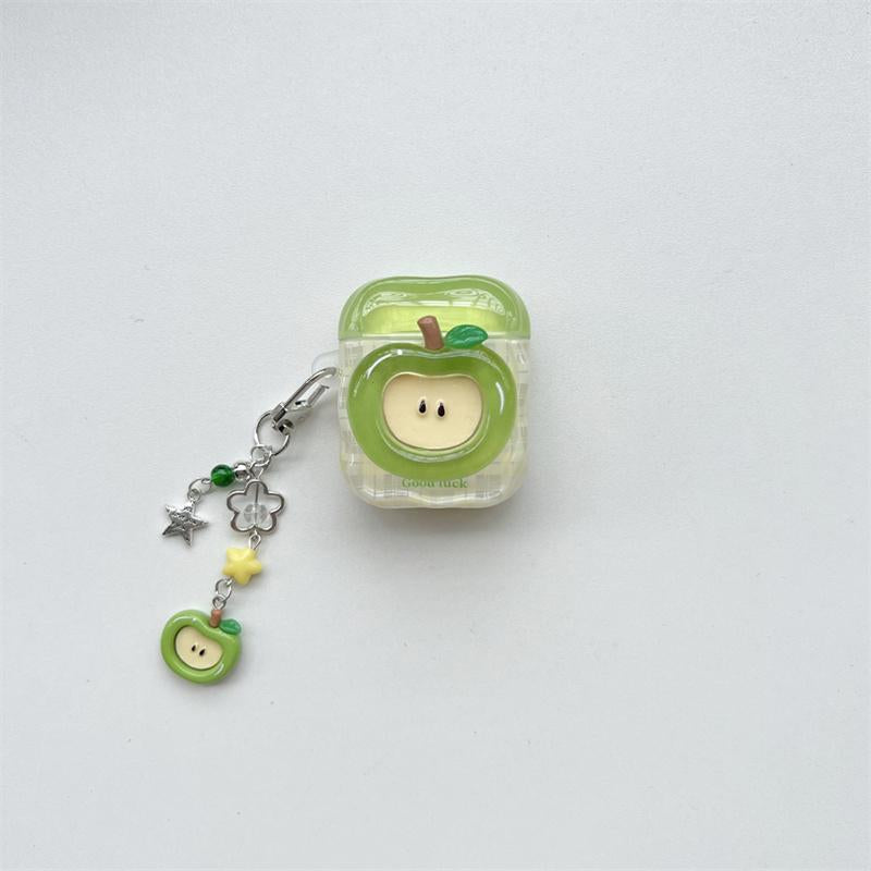 3D Apple Design Earphone Case with Chain, Cute Earphone Cover, Earphone Protector Cover for Airpods 1 2 3 4 Pro Pro2, Headset, Headphone Accessories